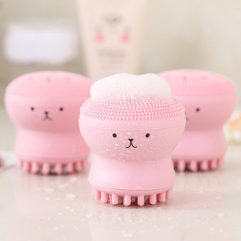 Cute Small Octopus Silicone Wash Brush Cleanser Cleanser Deep Pore Cleansing Exfoliating Wash Skin Brush