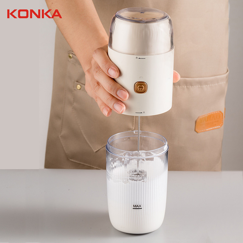 Coffee Grinder & Milk Frother Electric Beater Portable Foam Maker 3in1 Coffee Cup For Home Travel Usb Charging Whisk Tools