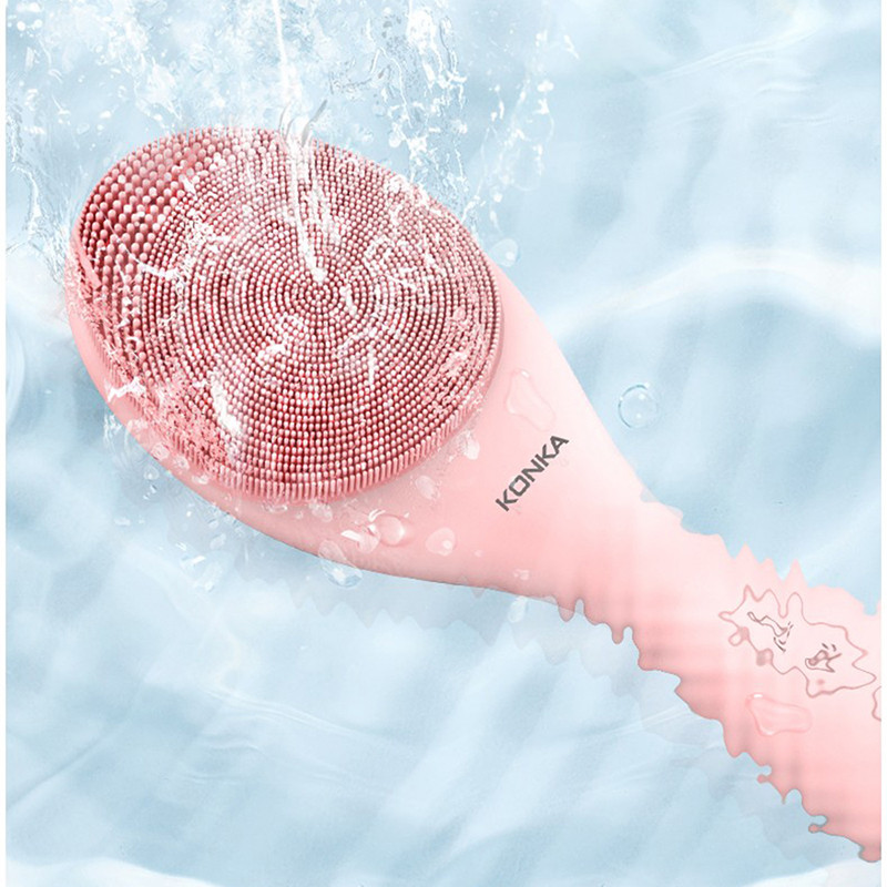 Electric Facial Brush Cleansing Usb Charging Waterproof Silicone Deep Pore Red Light Therapy Anti Age