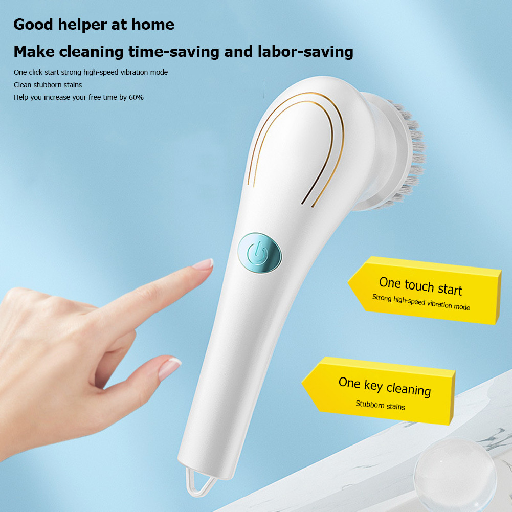 5-in-1multifunctional Electric Cleaning Brush Usb Charging Bathroom Wash Brush