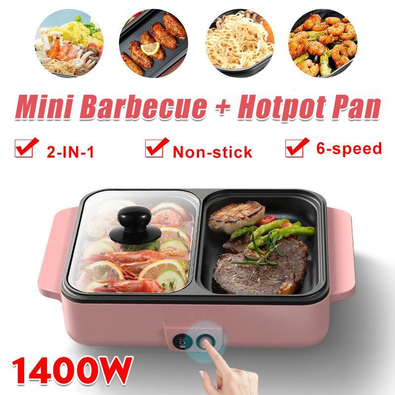 Multifunction Electric Cooker Mini Hotpot Barbecue Grill Griddle