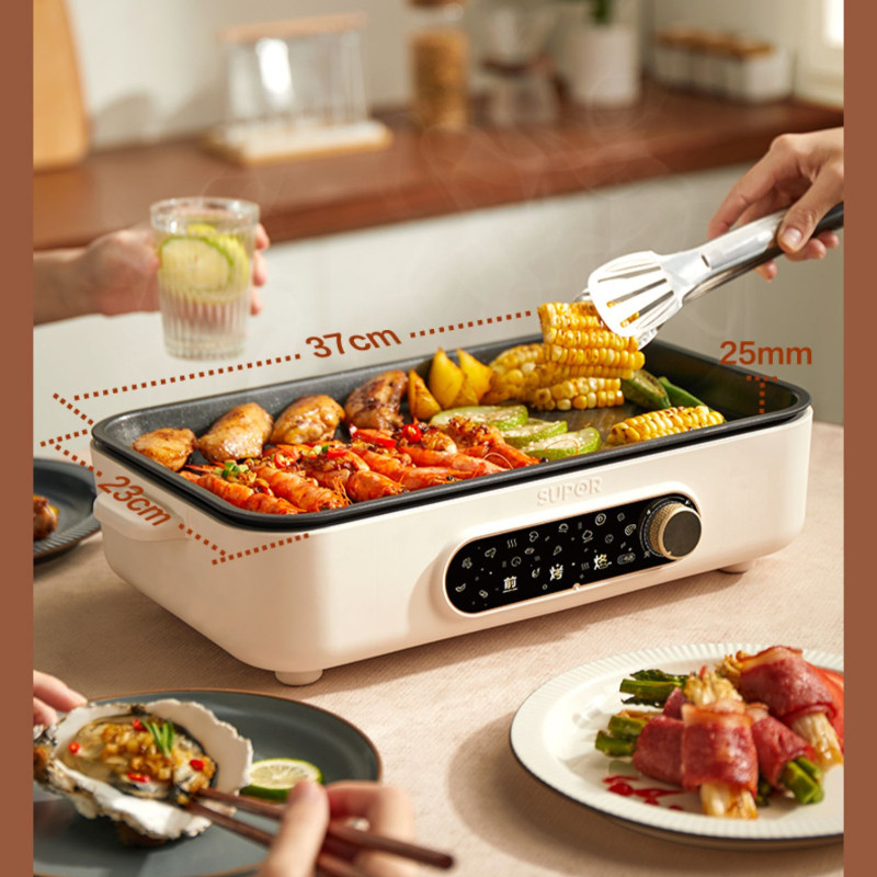 Barbecue Plate Electric Baking Pan Meat Roasting Pan Indoor Electric Oven Removable Roasting Pot