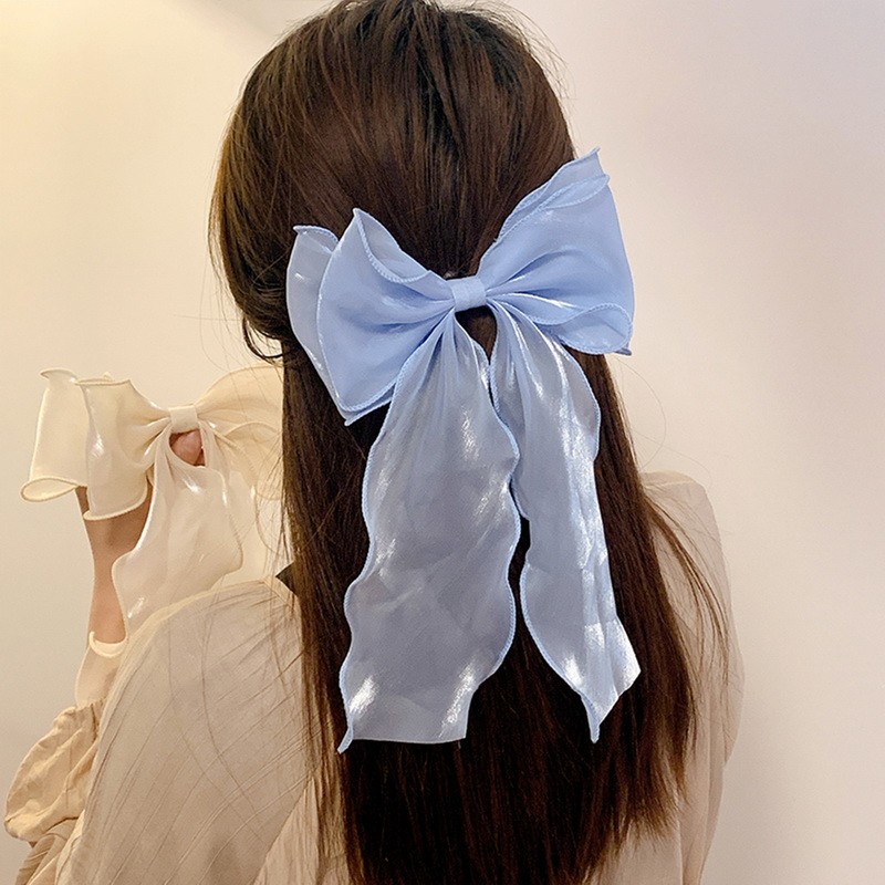 Fairy Clips Yarn Bow Hair Clip For Women Girls Spring Clip Back Head Hairpin