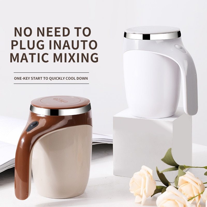 Automatic Stirring Cup Mug Rechargeable Portable Coffee Electric Stirring Stainless Steel