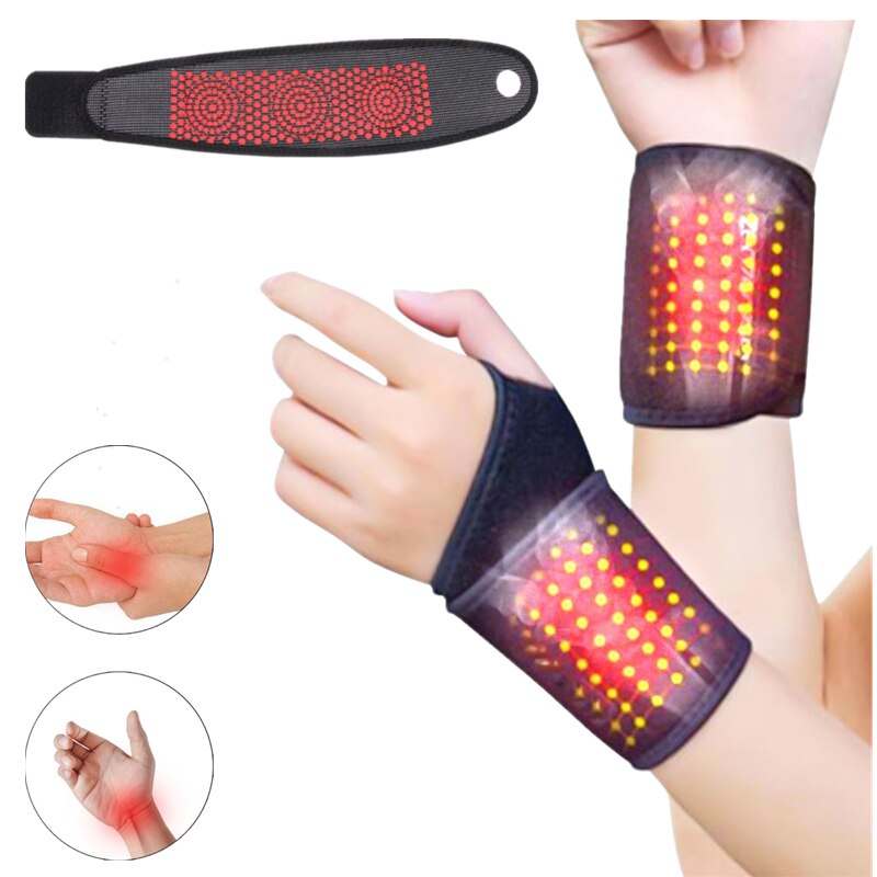 Self Heating Wrist Band Magnetic Therapy Support Brace Wrap Heated Hand Warmer Compression Pain Relief Wristband Sanitizer Belt