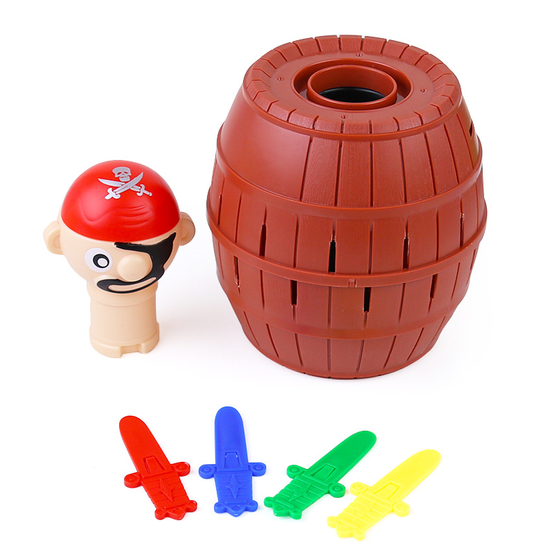 Funny Pirate Barrel Toys Lucky Game Jumping Pirates Bucket Sword Stab Pop Up Tricky Toy Family Jokes For Child
