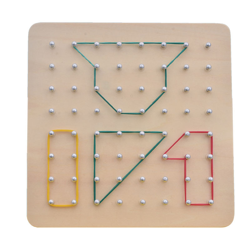 Montessori Baby Creative Toy Graphics Rubber Tie Nail Boards With Cards Childhood Education Preschool Kids