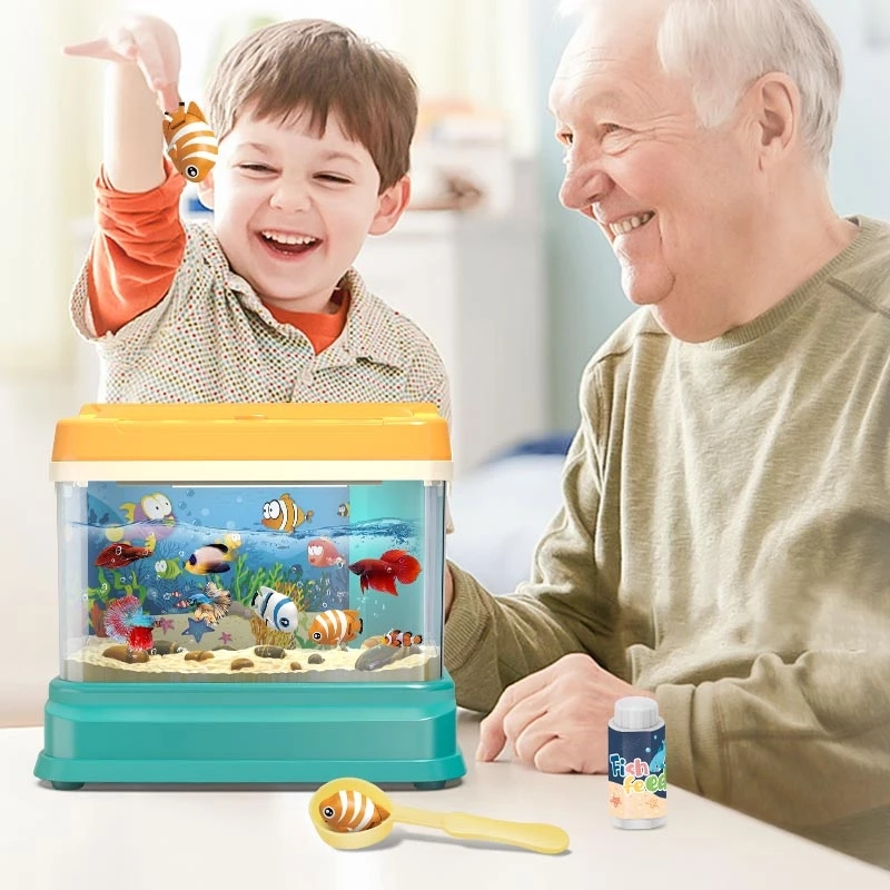 Kid's Electric Fishing Toys Water Circulation Light Music Aquarium For Children Plastic Fish Child Toy Magnetic Fishing Game