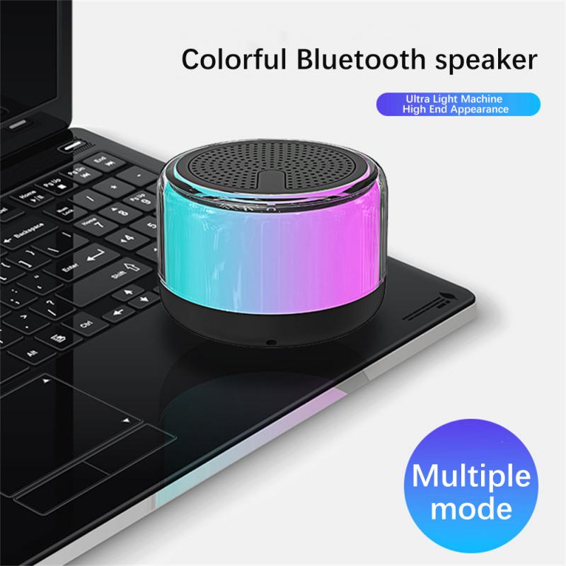 Mini Colorful Light Speaker Bluetooth-compatible Portable Car Mounted Subwoofer Speaker Steel Cannon Sound System Speakers