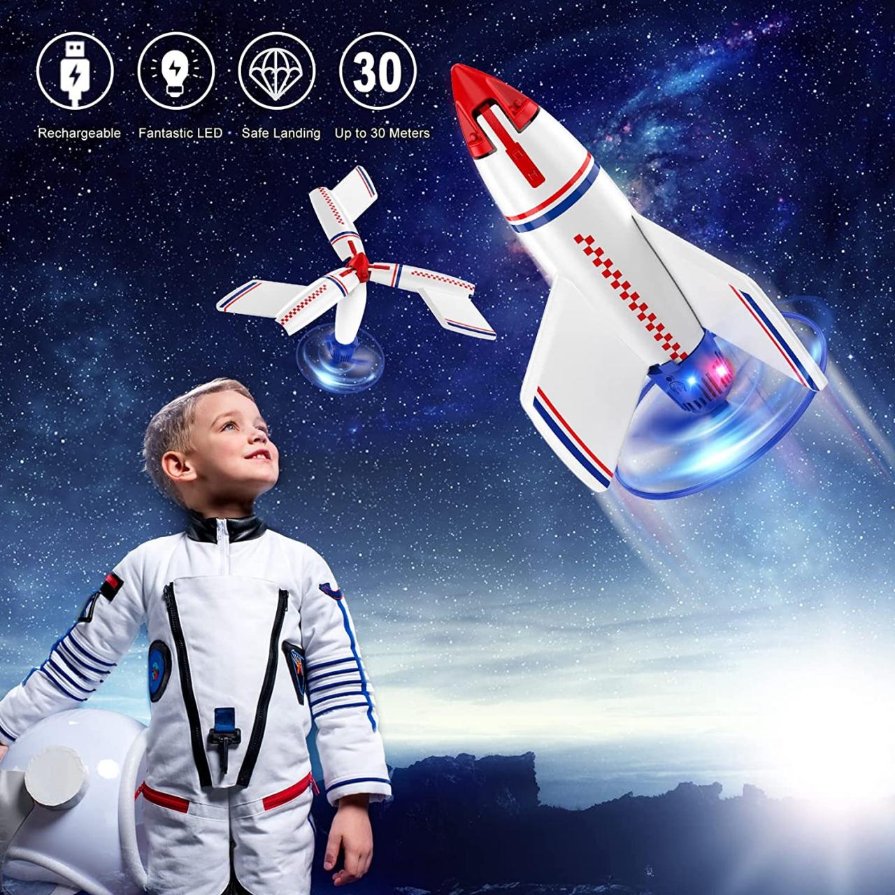 Rocket Launcher For Kids Electric Motorized Air Rocket Toy Outdoor Rocket Toy For Kids Ages 8-12