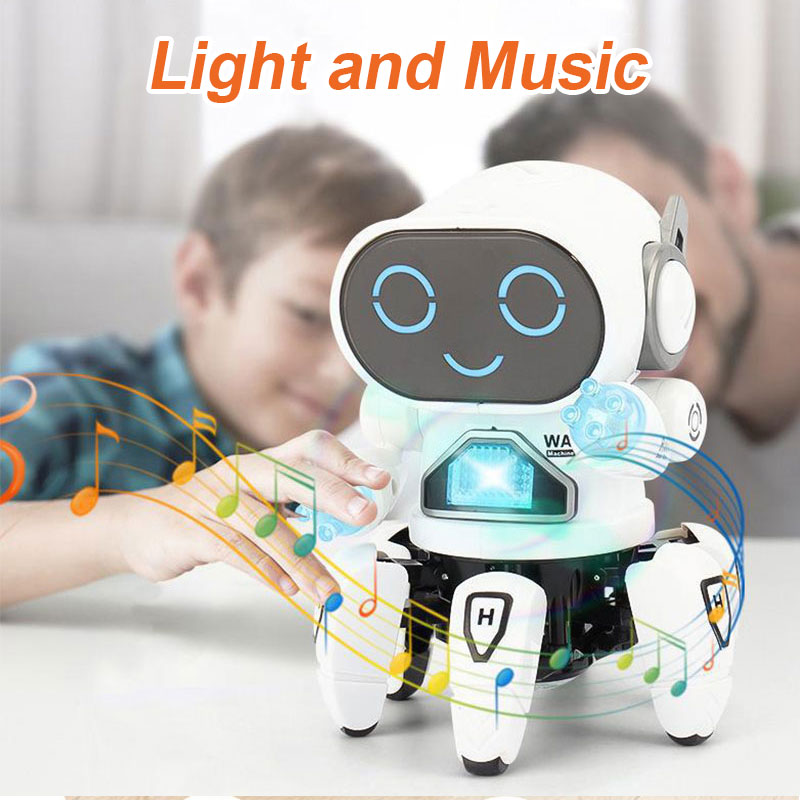 Kids Dance Robots Music Led 6 Claws Octopus Robot Birthday Gift Toys