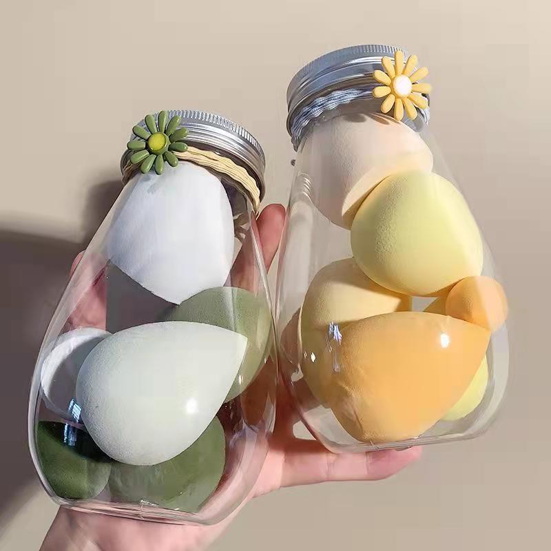 Soft And Hygienic Cosmetic Puffs In Bottle Packaging For Flawless Makeup Application - Travel-sized Set Ultra-soft And Clean