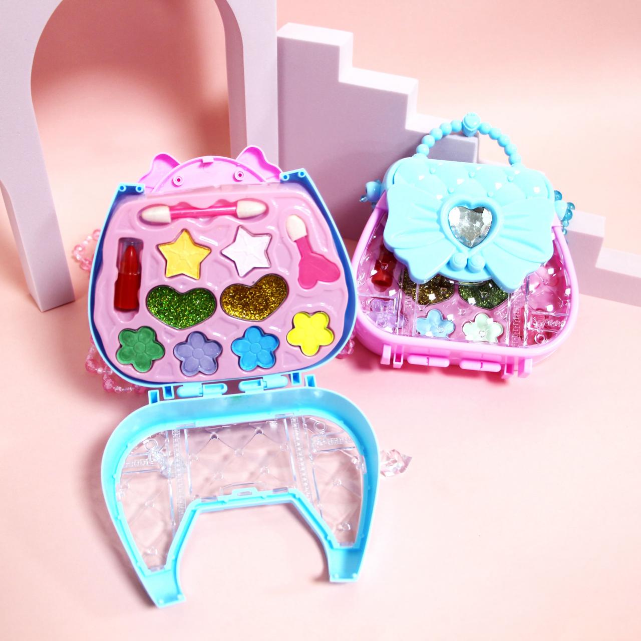 Children Diy Portable Makeup Toy Box Play House Simulation Princess Cosmetics Girl Lipstick Eye Shadow Blush Set