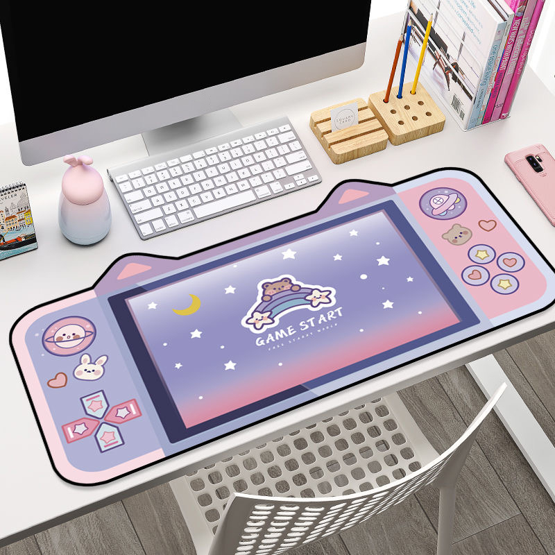 Cat Ears Gaming Mousepad 40cm*80cm Super Cute Thickened Office Computer Big Mouse Pad Keyboard Non-slip Mats