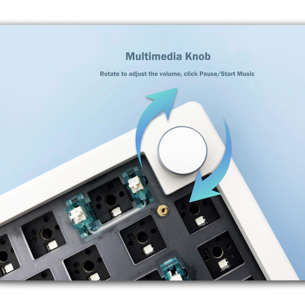 Mechanical Keyboard Kit -swappable 3-mod Bluetooth 2.4g Wireless Rgb Backlit Gasket Structure Keyboard