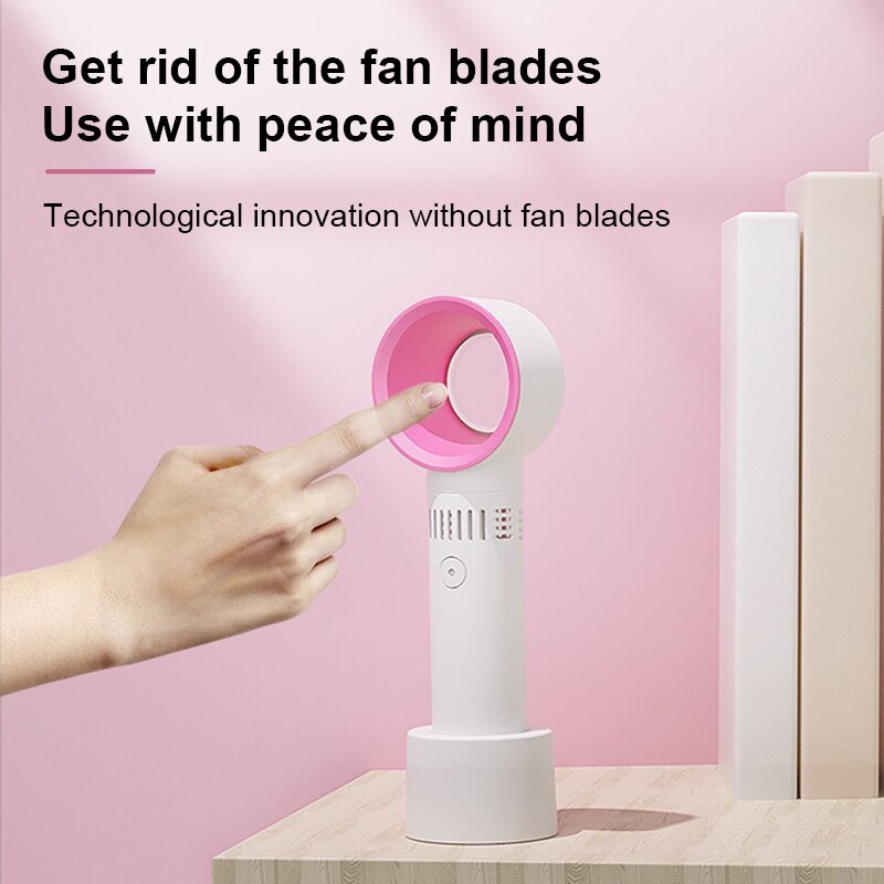 Portable Bladeless Fan Mini Handheld Fan Usb Rechargeable Ultra Quiet Fans Air Cooler Fans For Desktop Outdoor Office