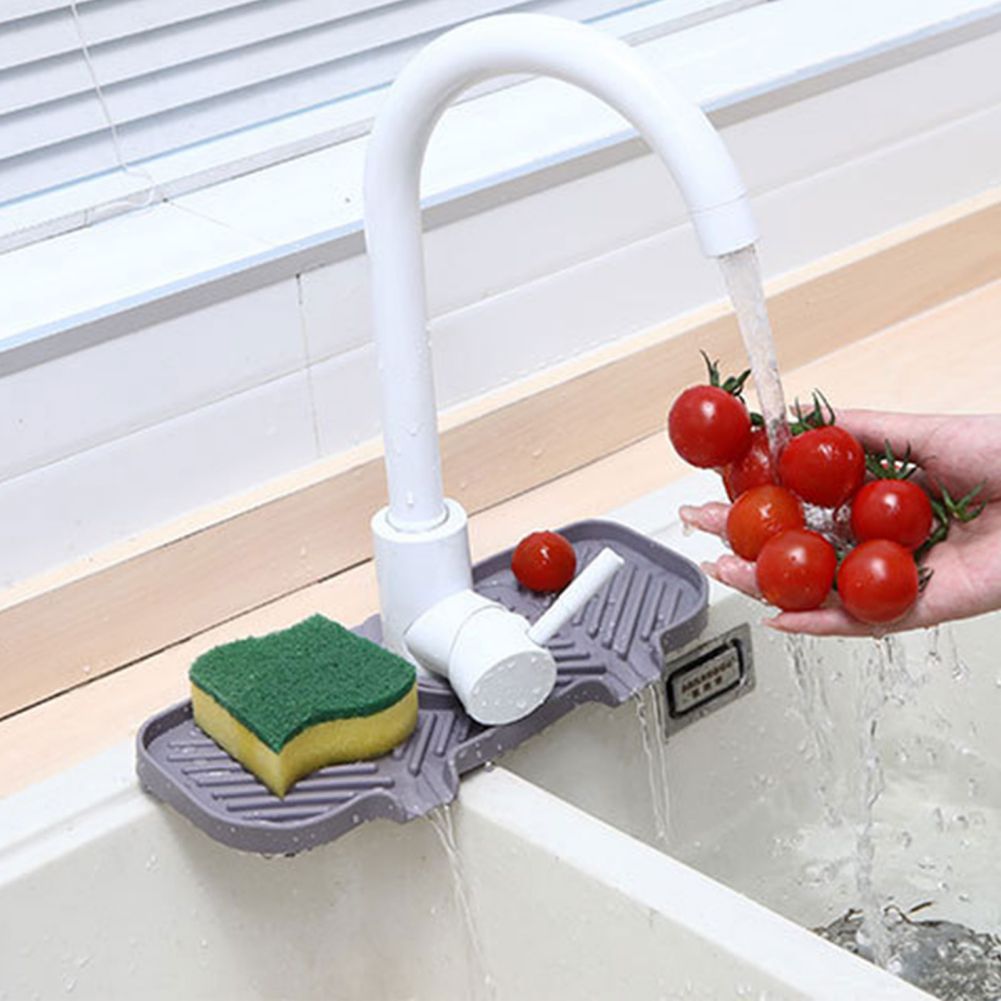 Kitchen Silicone Faucet Mat Absorbent Mat Sink Splash Guard Drain