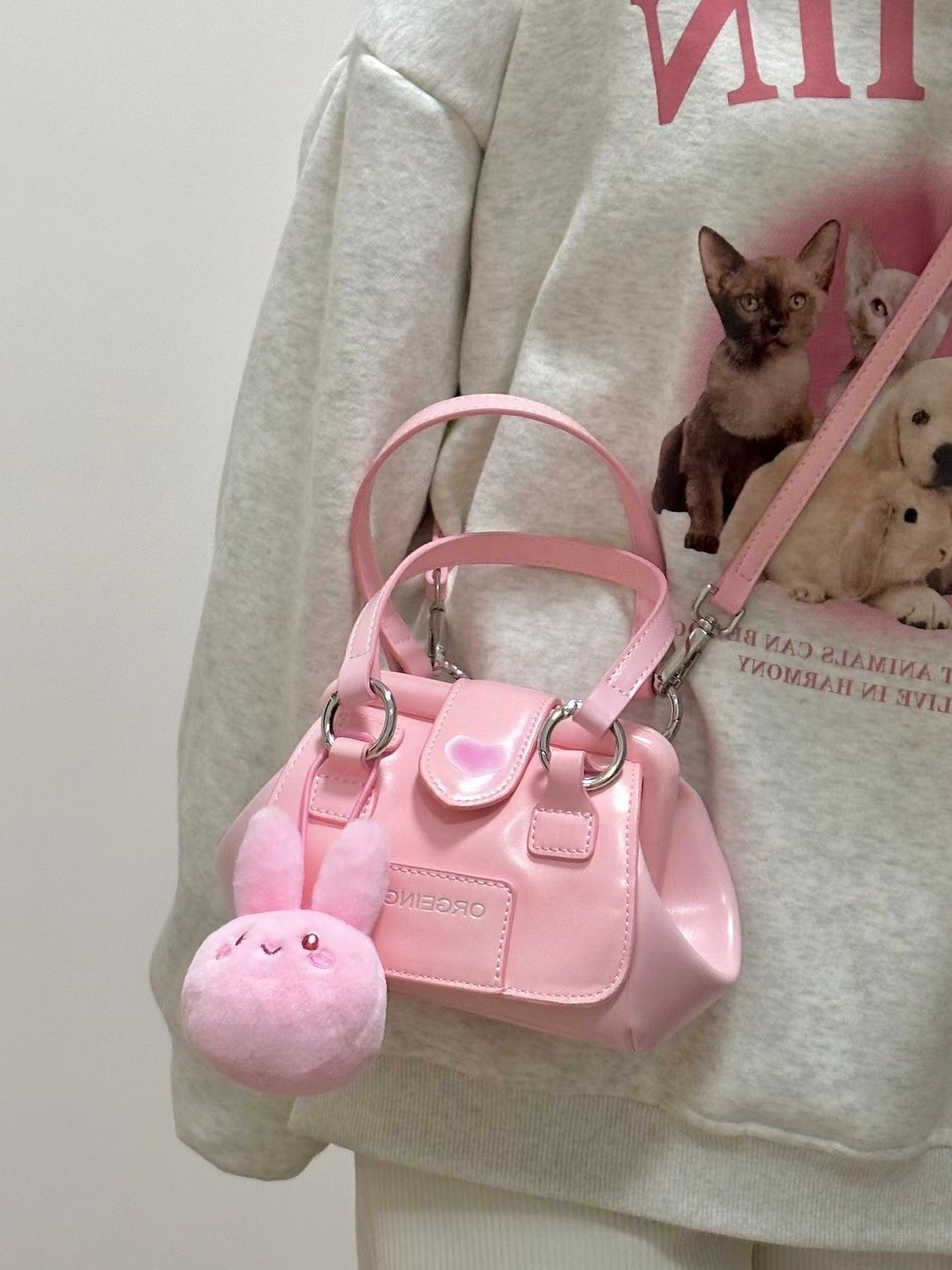 Pink Crossbody Bags For Women Luxury Designer Long Strap Cute Handbag Trend 2023 Vintage Small Shoulder Bag For Girls