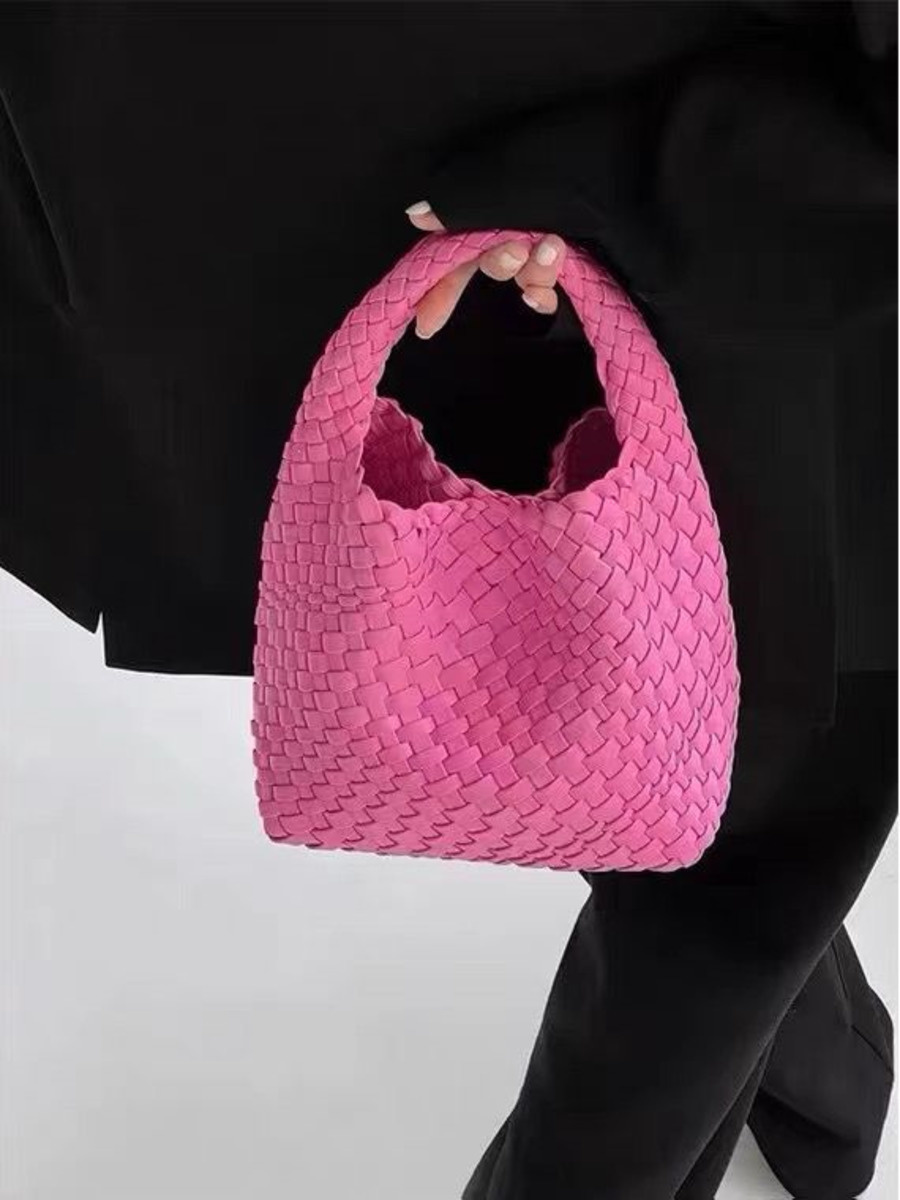 Trend Hand Woven Small Tote Harajuku Handbag Y2k Vegetable Basket Bag Pink Cute Purse Designer Bags Women Handbags Luxury