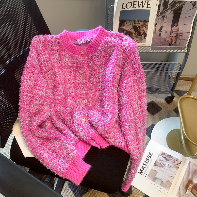 Women Thicken Knit Cardigans Coat Autumn Winter Korean O Neck Cashmere Sweater Jacket Knitwear