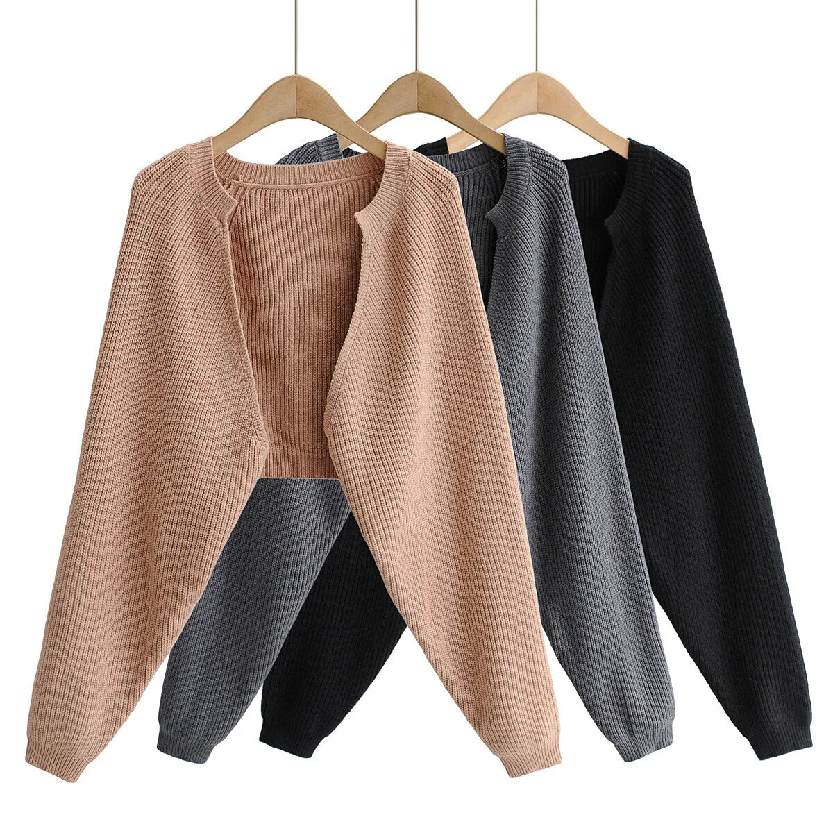 Sexy Cropped Cardigan Knitted Short Cardigan Sweaters For Women Fashion Cute Tops Korean Style Long Sleeve Top Batwing Sleeve