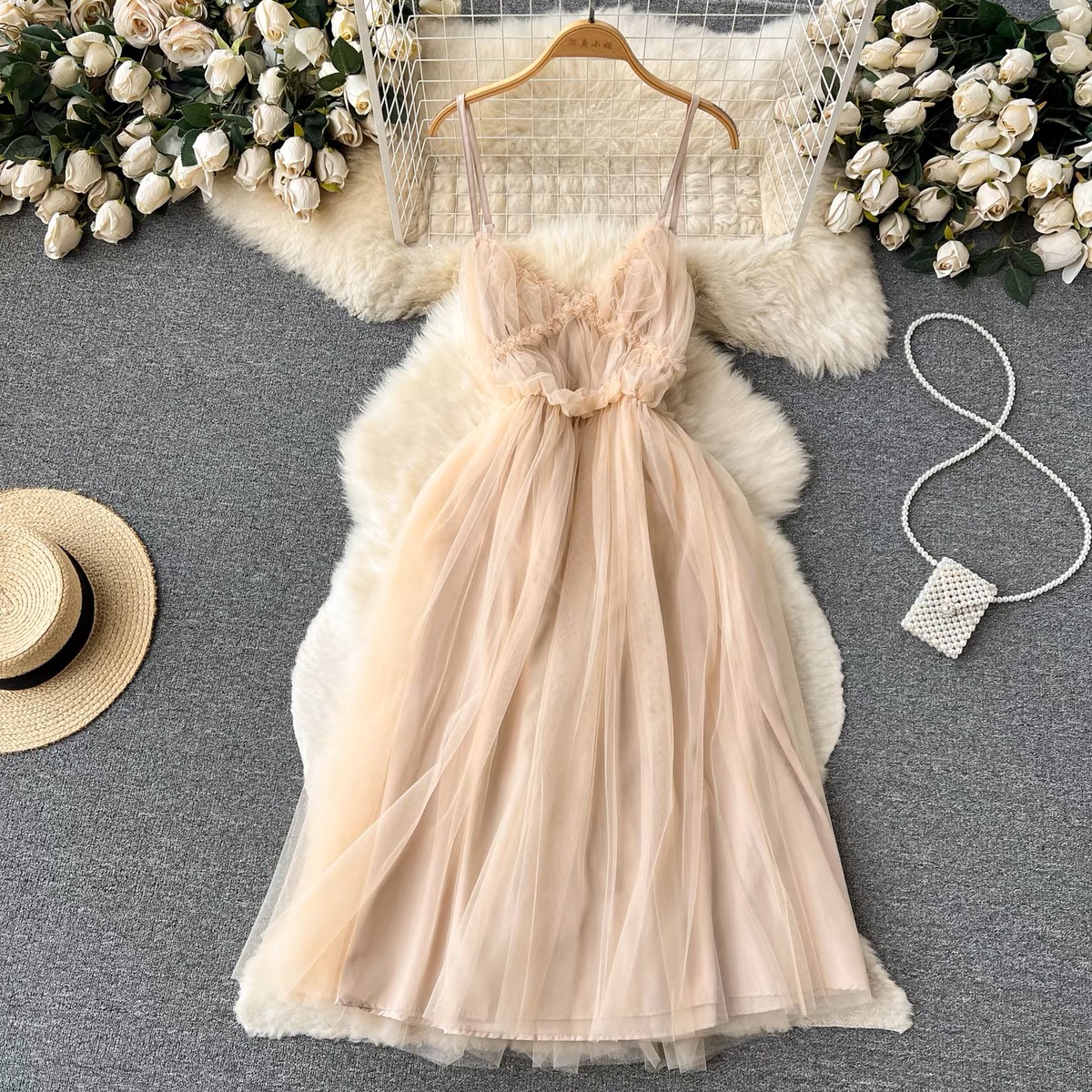 Cute Halter Dress, Fairy Party Dress, Sweet Casual Dress,tulle Princess Dress