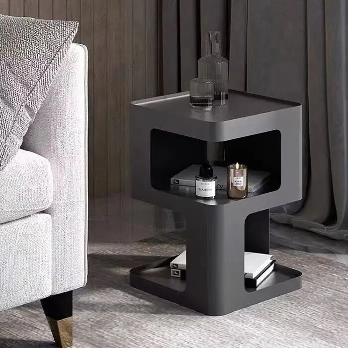 Nordic Minimalism Sofa Side Table Individualized Creativity Geometric Design Iron Crafts Small Coffee Table Modern Minimalist