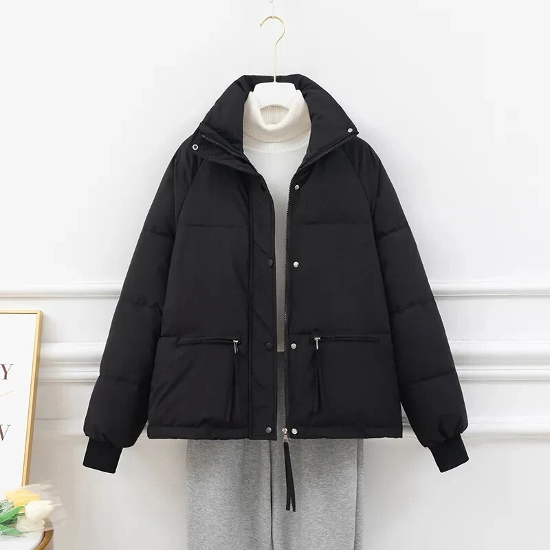 Winter Jacket Women Korean Fashion Parkas Stand Collar Coat Oversized Thicken Warm Vintage Streetwear Outerwear Female