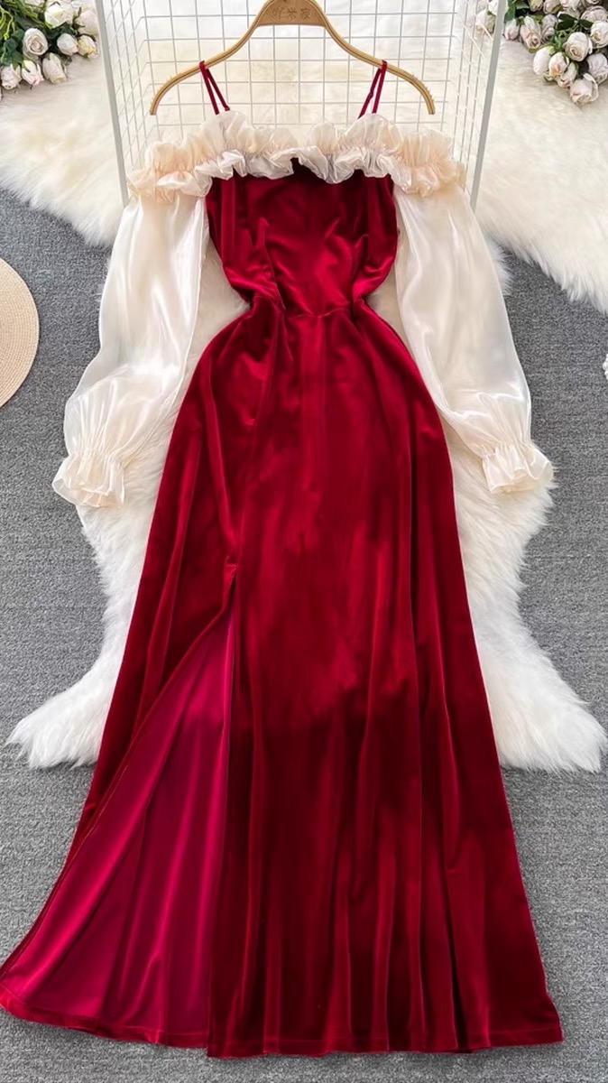 red velvet halter dress Wine Red Halter Backless Velvet Mermaid Party Dress, Wine Red Evening