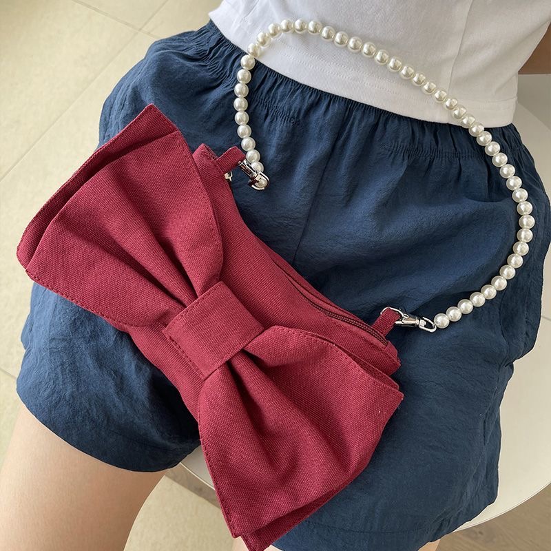 Bow Shoulder Bag, Stylish Canvas Bag Simple Handbag