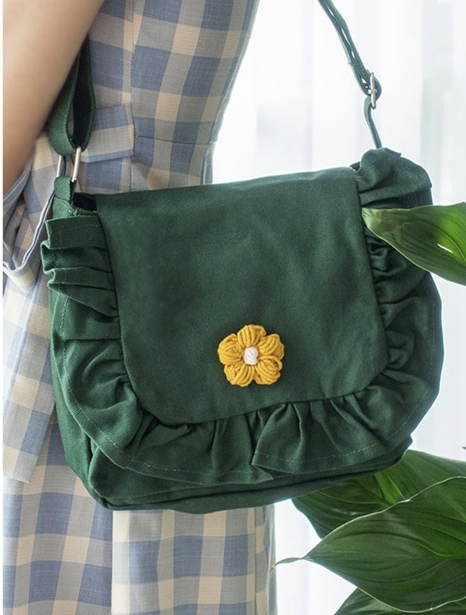 Floral Crossbody Bag, Schoolgirl Shoulder Bag,cute Shoulder Bag