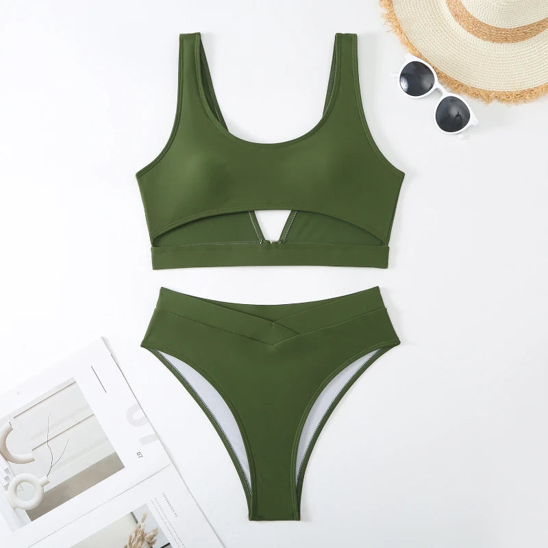 4-Piece High Waisted Bikini Set with Kimono main image 0