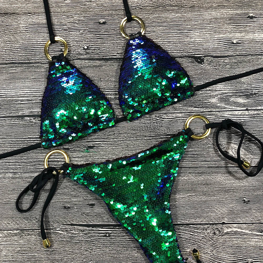 Reversible sequin swimsuit hot sale
