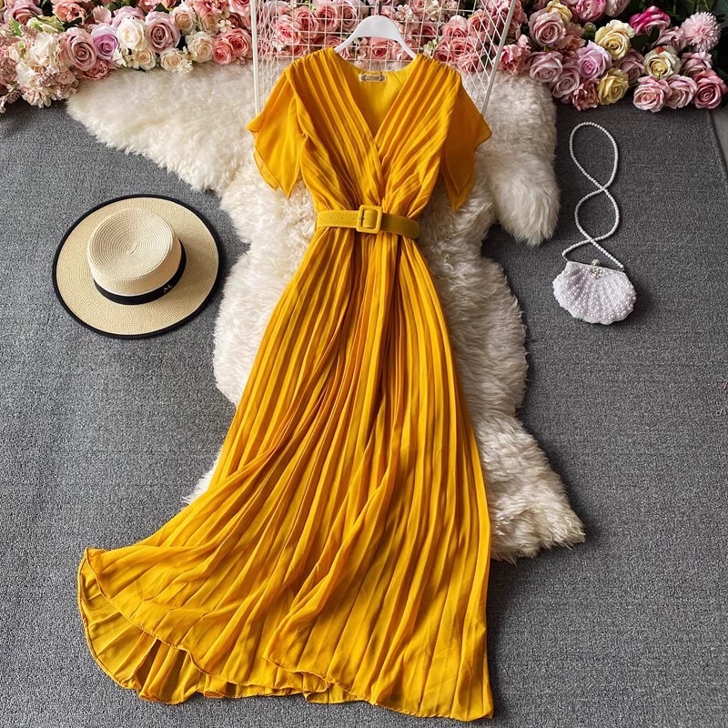 strapless open back dress Layered Pleated Tank Dress