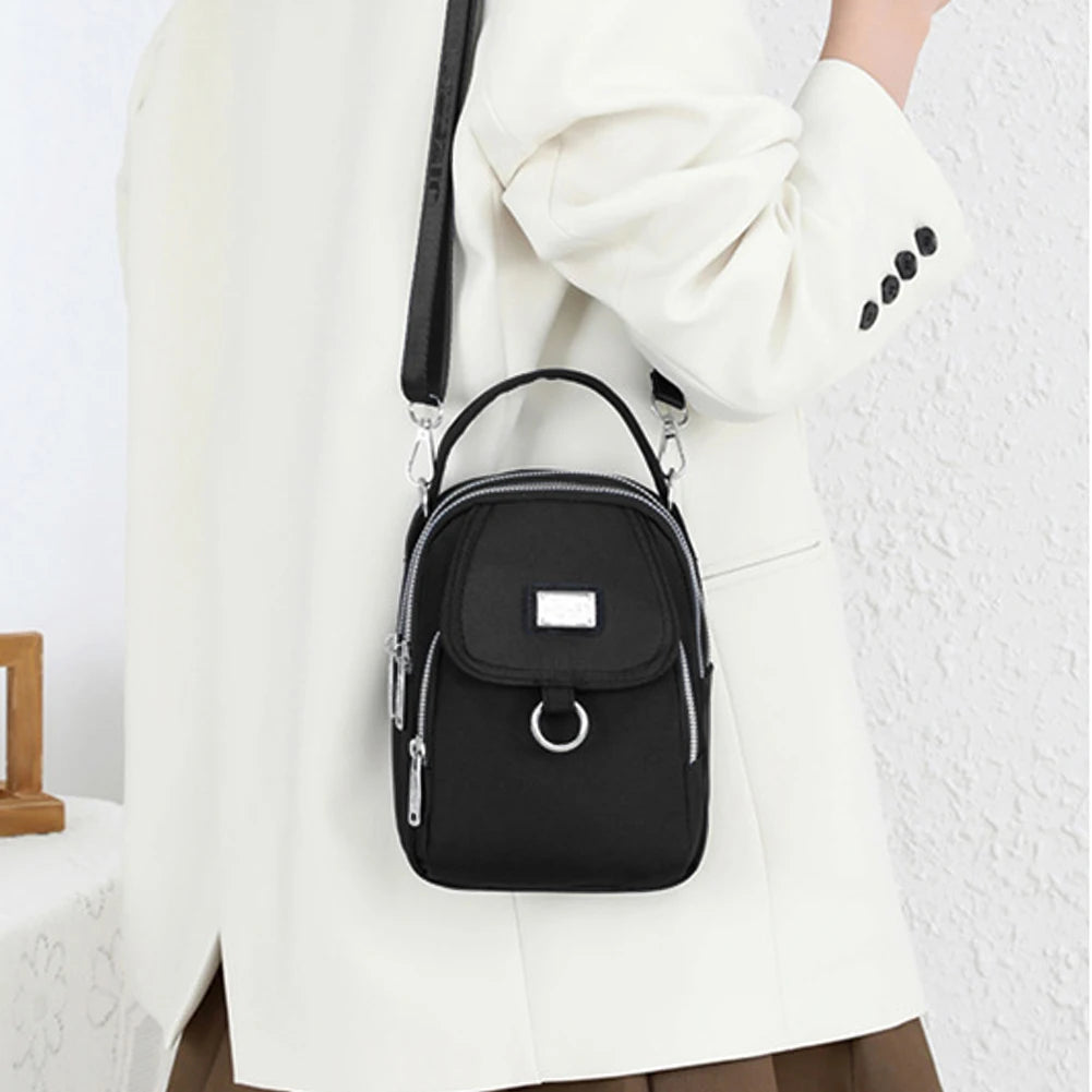 Womens Mini Black Backpack With Elegant Silver Accents on Luulla display picture 2