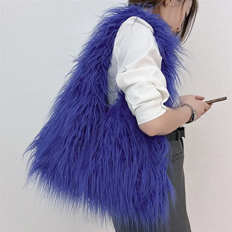 Luxurious Long haired Royal Blue Faux Fur Vest on Luulla