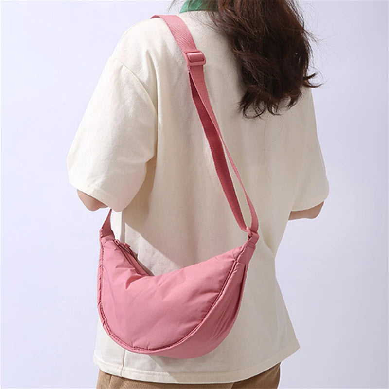 Casual Pink Crossbody Banana Sling Shoulder Bag on Luulla display picture 1