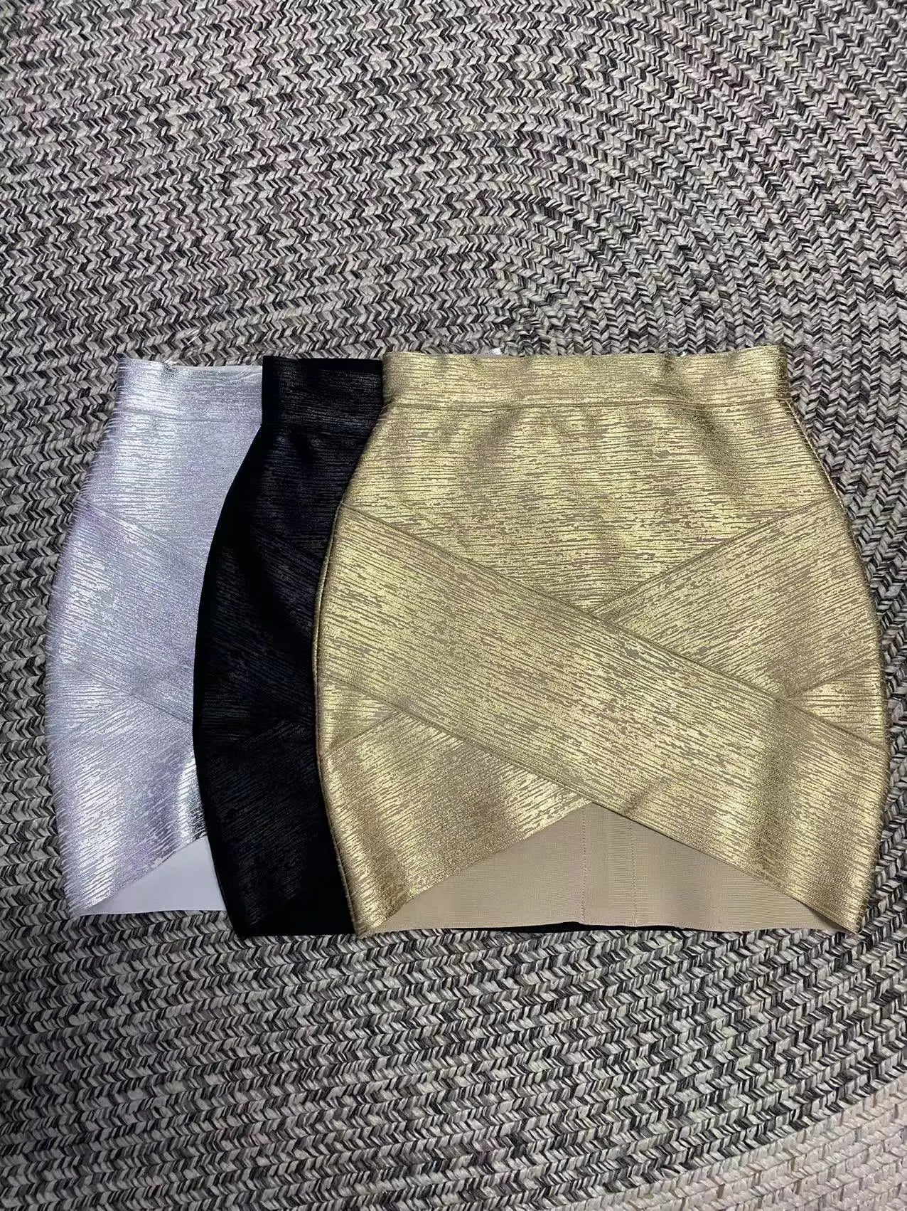 Shiny Metallic Bandage Mini Skirt Party Essential on Luulla