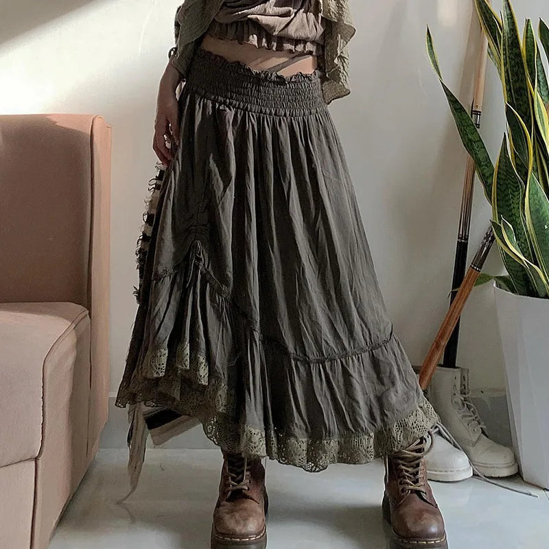 Olive peasant skirt shop