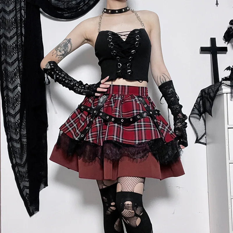 国内で当店のみ PINKSPINK - gothic tiered pleated skirt 国内で当店のみ PINKSPINK - gothic tiered pleated skirt スカート