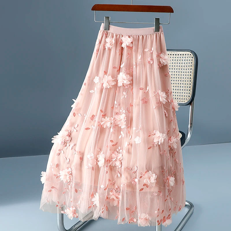 Tulle and Floral Wrap Skirt main image 1