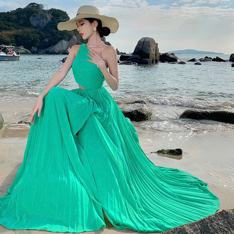 Emerald green beach dress discount