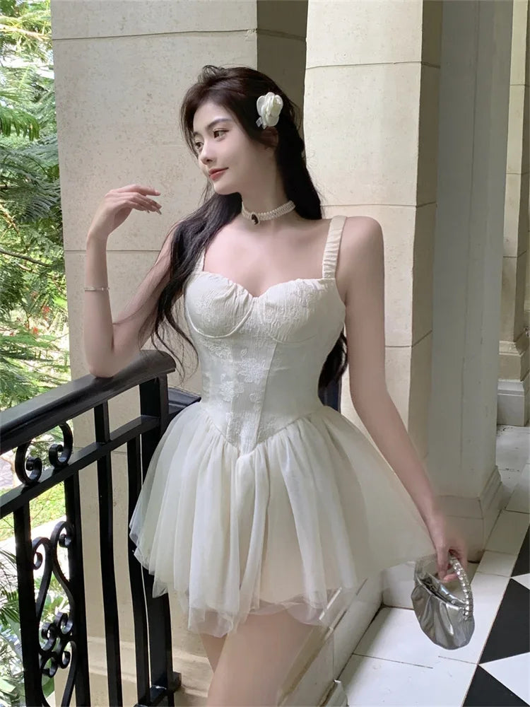 knee length dresses for ladies Dream Girl White Corset Mini Dress