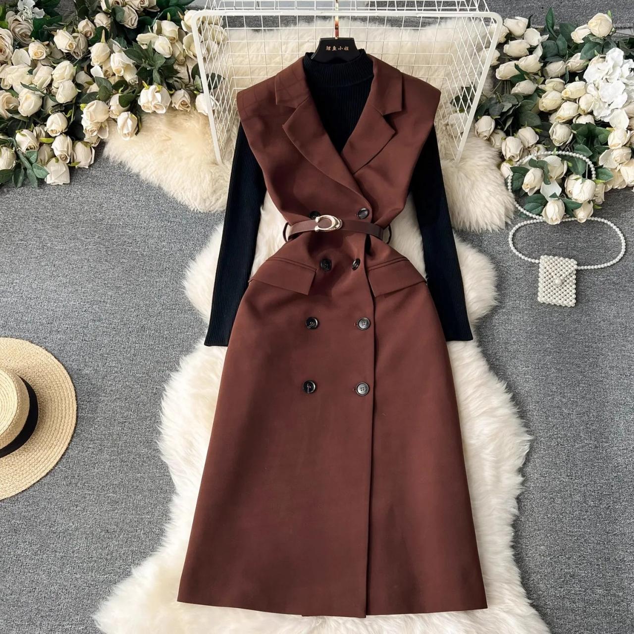 Sleeveless trench coat dress shop