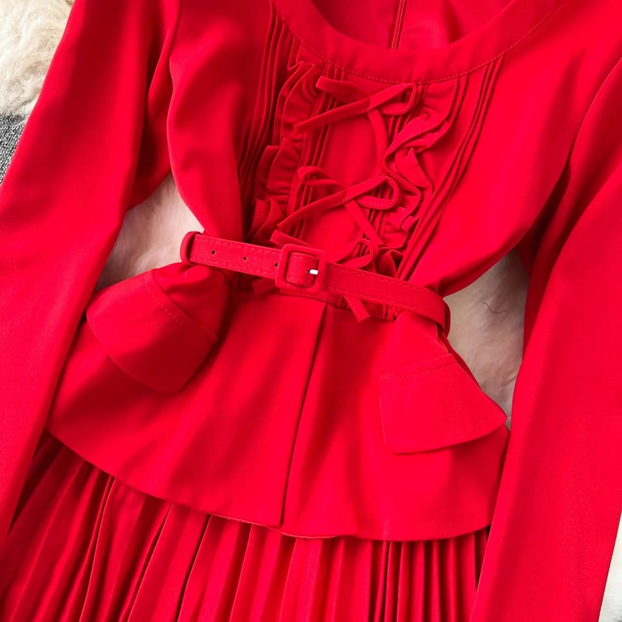 knee length dresses for ladies Red Carlota Peplum Blouse main image 0