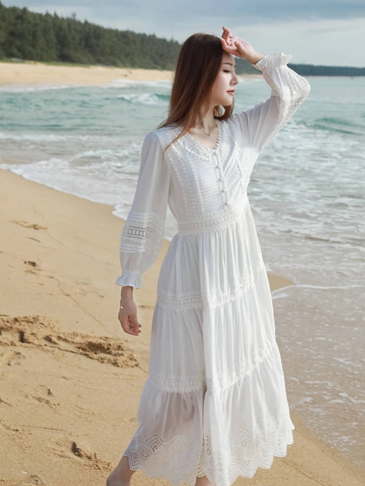 Long sleeve beach maxi dress cheap