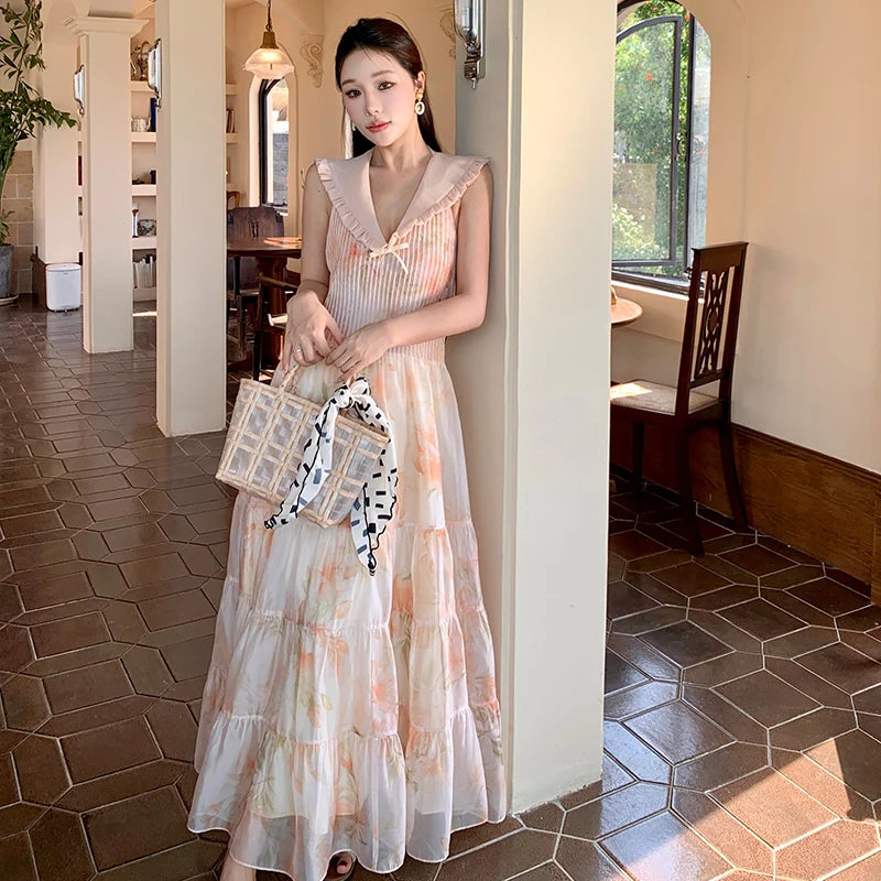 long graduation dress with gown Modest Sheath Strapless Yellow Chiffon Floral Long Prom Dresses Party –  Frisco Dresses