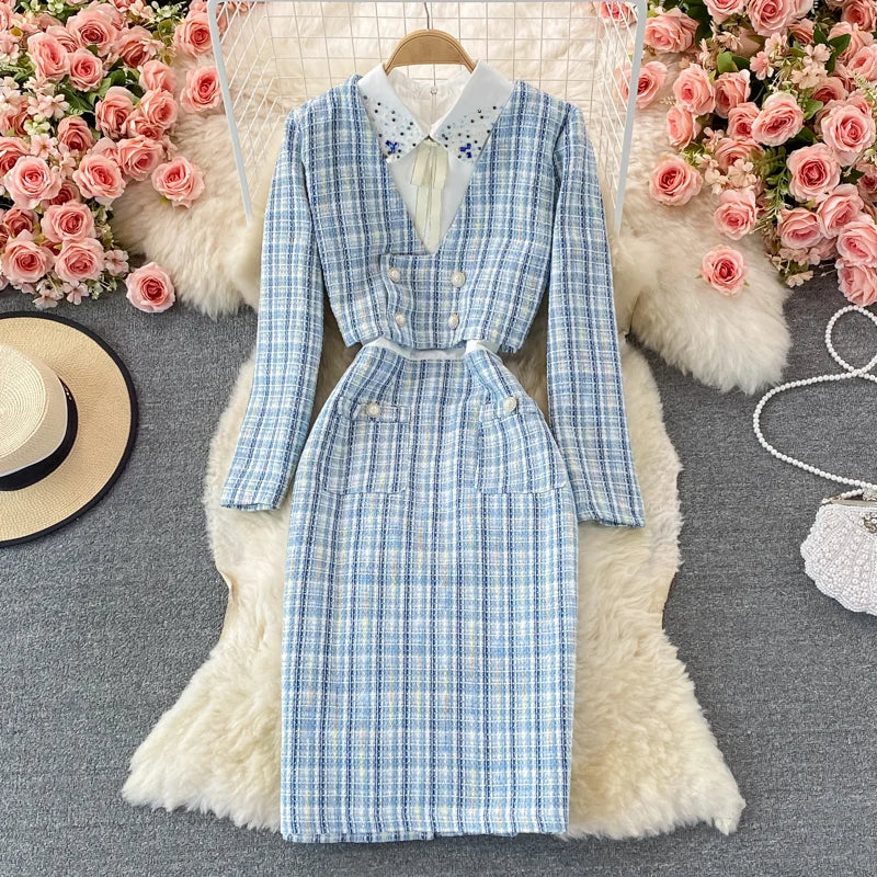 Tartan skirt suit on sale