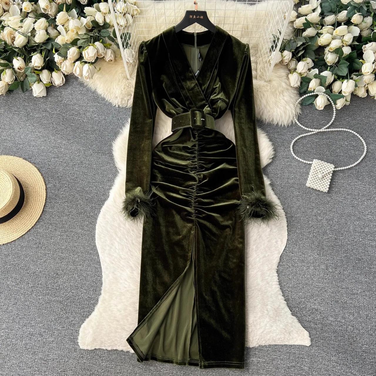 elegant velvet midi dress Amazon.com: Elegant Velvet Bodycon Dress for Women Mock Neck Long Sleeve Midi  Dresses Solid Color Slim Fit Comfy Party Dress : Clothing, Shoes & Jewelry