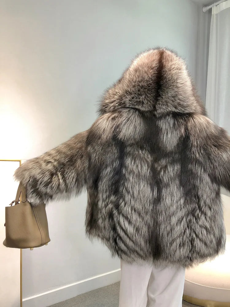 Oversized Faux Fur Long Sleeve Coat